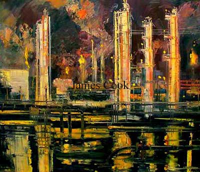 James Pringle Cook - Cedar Bayou-Night
